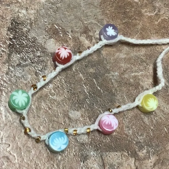 Beaded Handmade Tie On Anklet Or Bracelet - Picture 2 of 4